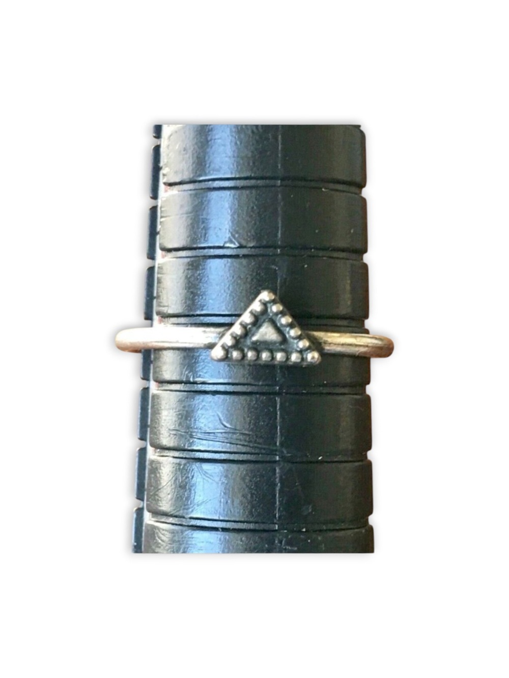 Triangle Stacking Ring Size 7 Silver Tone Thin Band 90s Vintage Style